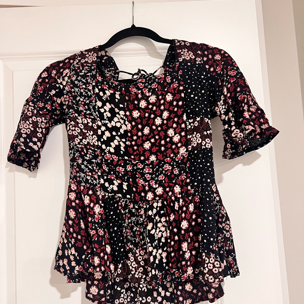Floral Patchwork Women's Peplum top
